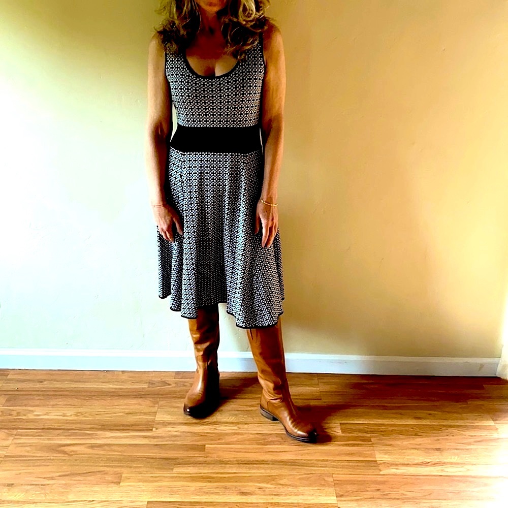 Catherine Malandrino black/white flared dress